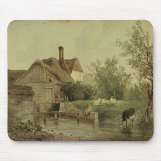 Landschaft mit einer Hütte Mousepad (Vorne)