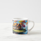 Landschaft mit einer Hütte neben dem See-5656 Espressotasse (Rechts)