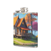 Landschaft mit einer Hütte neben dem See-5656 Flachmann (Links)