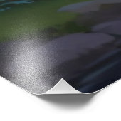 Landschaft mit einer Hütte neben dem See-5656 Fotodruck (Ecke)