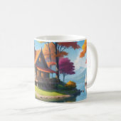 Landschaft mit einer Hütte neben dem See-5656 Kaffeetasse (VorderseiteRechts)