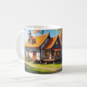 Landschaft mit einer Hütte neben dem See-5656 Kaffeetasse (Vorderseite Links)