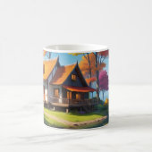 Landschaft mit einer Hütte neben dem See-5656 Kaffeetasse (Mittel)