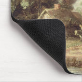 Landschaft mit einer Kirche, Hütte, Dorfbewohner Mousepad (Ecke)