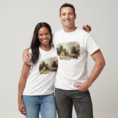 Landschaft mit einer Kirche, Hütte, Dorfbewohner T-Shirt (Unisex)