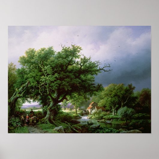 Landschaft mit einer Mühle Poster (Vorne)
