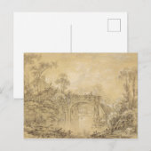 Landschaft mit einer rustikalen Brücke Postkarte (Vorne/Hinten)