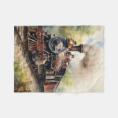 Landschaft mit einer viktorianischen Eisenbahn Fleecedecke (Vorderseite (Horizontal))