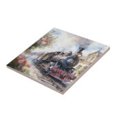 Landschaft mit einer viktorianischen Eisenbahn Fliese (Seite)