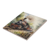 Landschaft mit einer viktorianischen Eisenbahn Fliese (Seite)