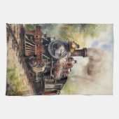 Landschaft mit einer viktorianischen Eisenbahn Geschirrtuch (Horizontal)