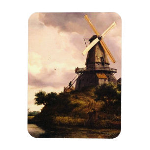 Landschaft mit einer Windmühle Kunst Magnet