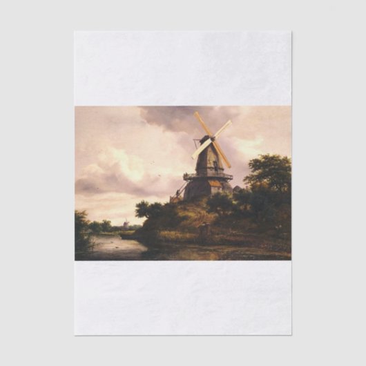 Landschaft mit einer Windmühle Seidenpapier (Vorderseite)