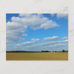 Landschaft mit Feld bemalt, Himmel im Sommer Postkarte