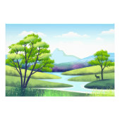 Landschaft mit Fluss Fotodruck (Vorne)