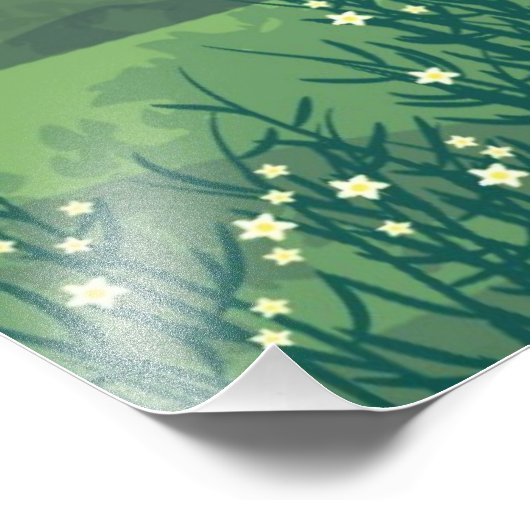 Landschaft mit Fluss Fotodruck (Ecke)