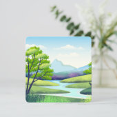 Landschaft mit Fluss Karte (Stehend Vorderseite)