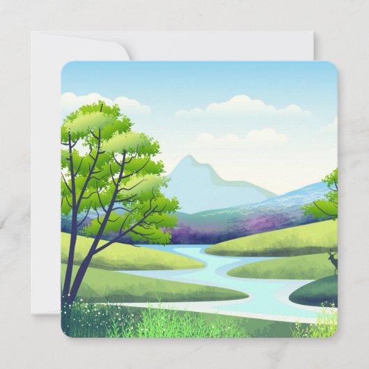 Landschaft mit Fluss Karte (Vorderseite)
