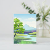 Landschaft mit Fluss Postkarte (Stehend Vorderseite)
