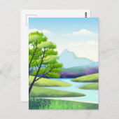 Landschaft mit Fluss Postkarte (Vorne/Hinten)