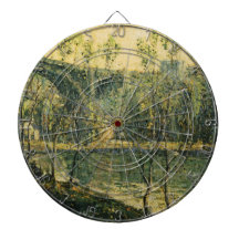 Landschaft mit Fluss und Brücke: Frühlingsvormitta