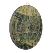 Landschaft mit Fluss und Brücke: Frühlingsvormitta Dartscheibe (Vorderseite Links)