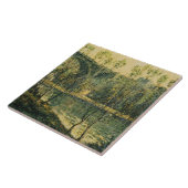 Landschaft mit Fluss und Brücke: Frühlingsvormitta Fliese (Seite)