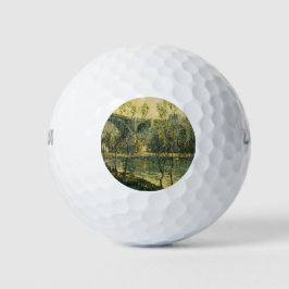Landschaft mit Fluss und Brücke: Frühlingsvormitta Golfball