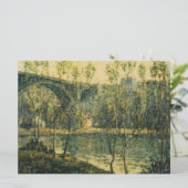 Landschaft mit Fluss und Brücke: Frühlingsvormitta Karte (Stehend Vorderseite)