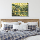 Landschaft mit Fluss und Brücke: Frühlingsvormitta Leinwanddruck (Insitu (Schlafzimmer))