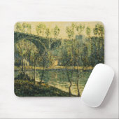 Landschaft mit Fluss und Brücke: Frühlingsvormitta Mousepad (Mit Mouse)
