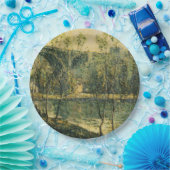 Landschaft mit Fluss und Brücke: Frühlingsvormitta Pappteller (Party)