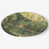 Landschaft mit Fluss und Brücke: Frühlingsvormitta Pappteller (Schrägansicht)