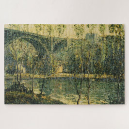 Landschaft mit Fluss und Brücke: Frühlingsvormitta Puzzle
