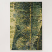 Landschaft mit Fluss und Brücke: Frühlingsvormitta Puzzle (Vertikal)