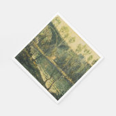 Landschaft mit Fluss und Brücke: Frühlingsvormitta Serviette (Ecke)