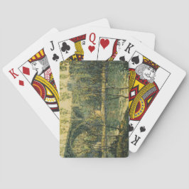 Landschaft mit Fluss und Brücke: Frühlingsvormitta Spielkarten