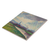 Landschaft mit Fluss (von Maximilien Luce) Fliese (Seite)
