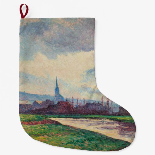 Landschaft mit Fluss (von Maximilien Luce) Großer Weihnachtsstrumpf (Vorderseite)