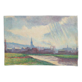 Landschaft mit Fluss (von Maximilien Luce) Kissenbezug