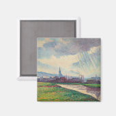 Landschaft mit Fluss (von Maximilien Luce) Magnet (Vorderseite/Rückseite)