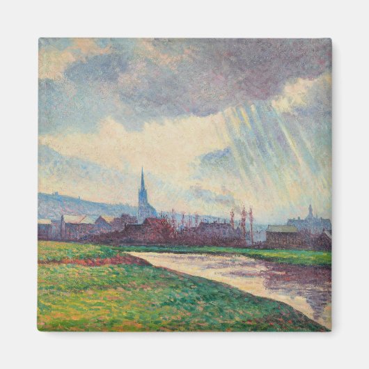 Landschaft mit Fluss (von Maximilien Luce) Magnet (Vorne)
