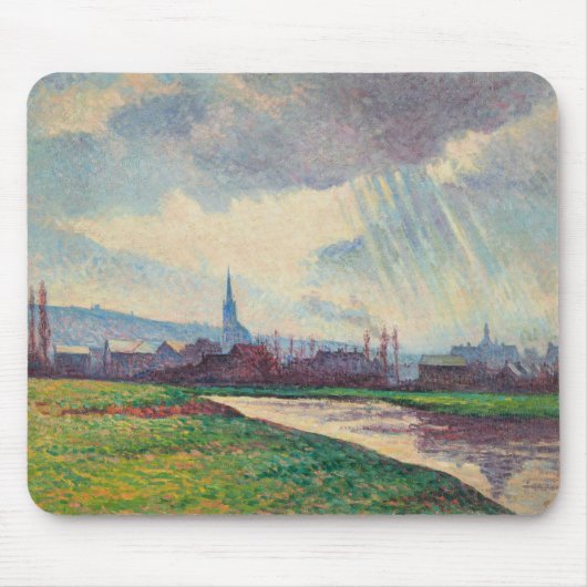 Landschaft mit Fluss (von Maximilien Luce) Mousepad (Vorne)