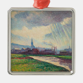 Landschaft mit Fluss (von Maximilien Luce) Ornament Aus Metall