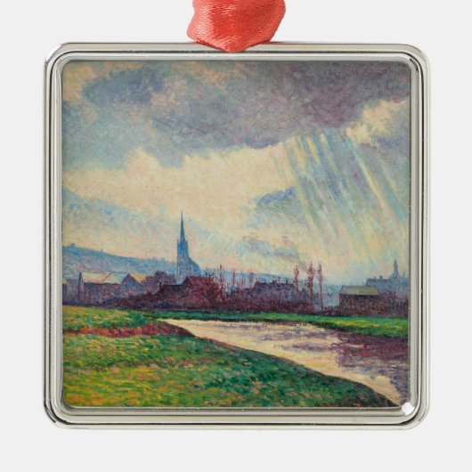 Landschaft mit Fluss (von Maximilien Luce) Ornament Aus Metall (Vorne)