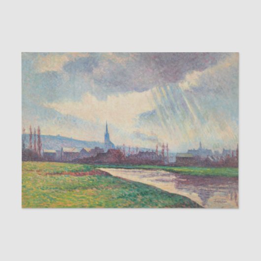 Landschaft mit Fluss (von Maximilien Luce) Seidenpapier (Vorderseite)