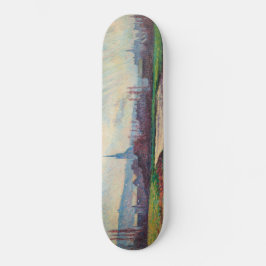 Landschaft mit Fluss (von Maximilien Luce) Skateboard