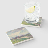 Landschaft mit Fluss (von Maximilien Luce) Steinuntersetzer (Seitenansicht)