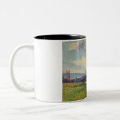 Landschaft mit Fluss (von Maximilien Luce) Zweifarbige Tasse (Links)