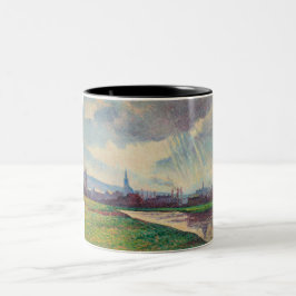 Landschaft mit Fluss (von Maximilien Luce) Zweifarbige Tasse